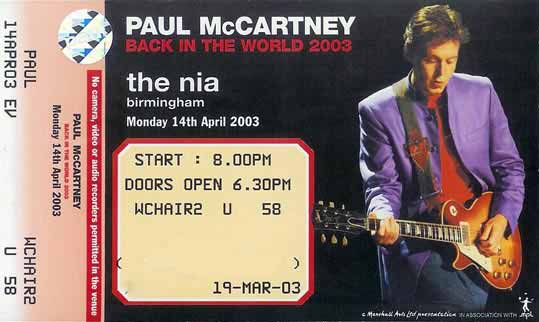 Paul McCartney Ticket